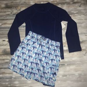 Jellyfish swim shorts with rashgaurd top